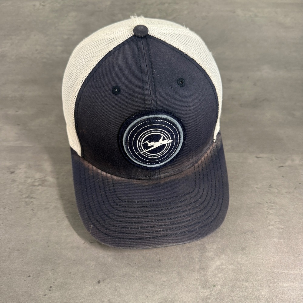 Gulfstream Snapback Trucker Hat Mens Navy Blue White Mesh Pilot Jet Patch Cap